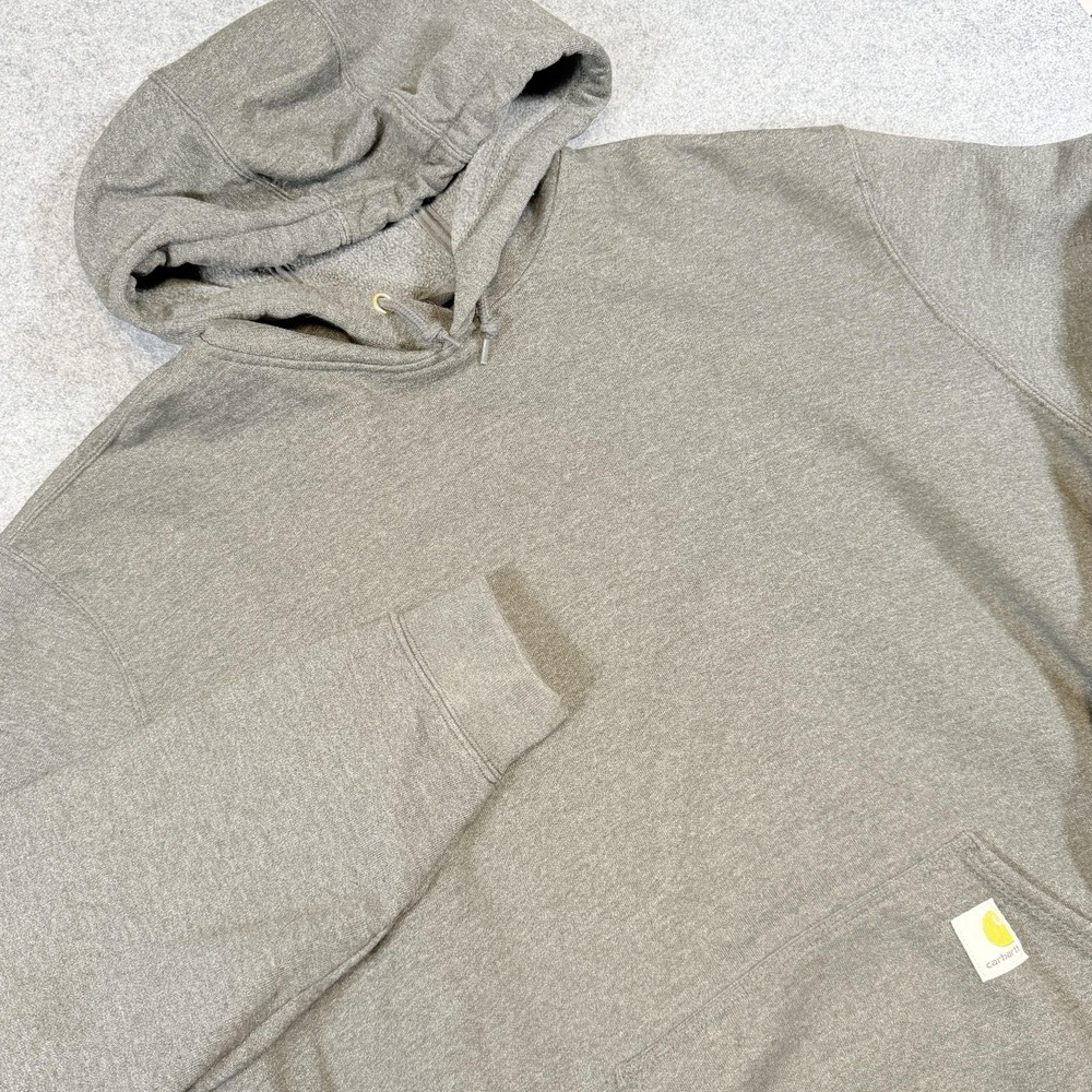 Carhartt Hoodie Mens XL Gray Loose Fit Logo Pullover Fleece Workwear TS0121-M
